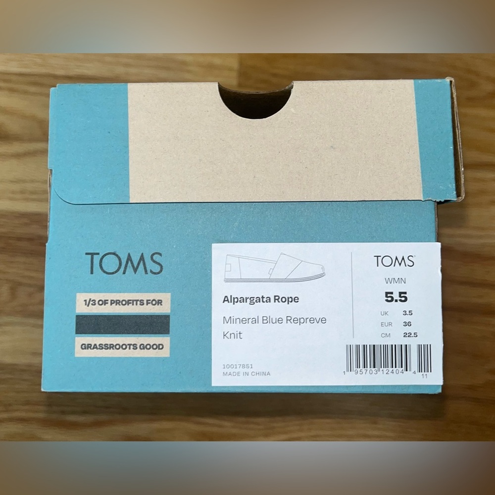 TOMS Alpargata Rope in Mineral Blue - Picture 5 of 5